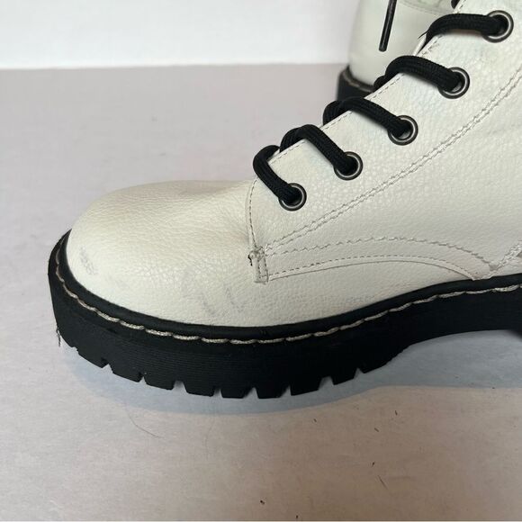 Sincerely Jules Harley Combat Boot Cream and Black Size 7 1/2M Zip and Lace up - Picture 11 of 11